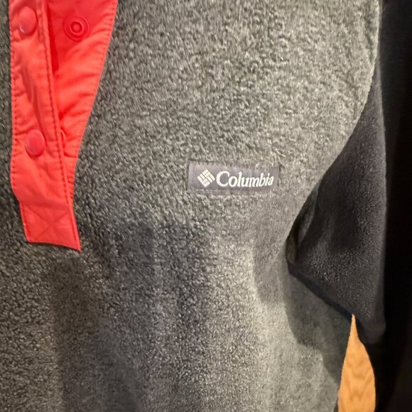 Columbia Mount Canyon Fleece Pullover Women’s Large Black/Gray Snap EUC - Picture 2 of 8